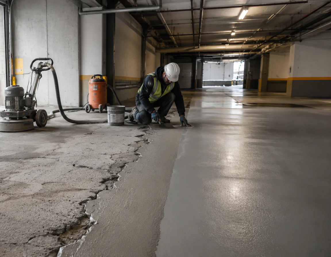 Garage floor repair in Toronto by NHC Building Restoration