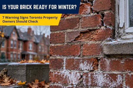Toronto brick wall showing signs it needs masonry repair before winter